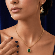 Emerald Oval Chain Necklace